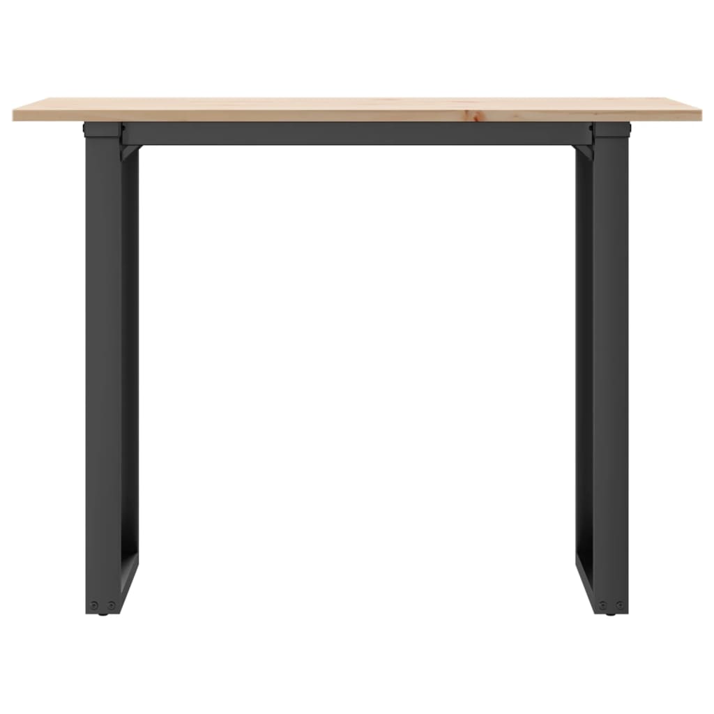 vidaXL Eettafel O-frame 100x50x75 cm massief grenenhout en gietijzer