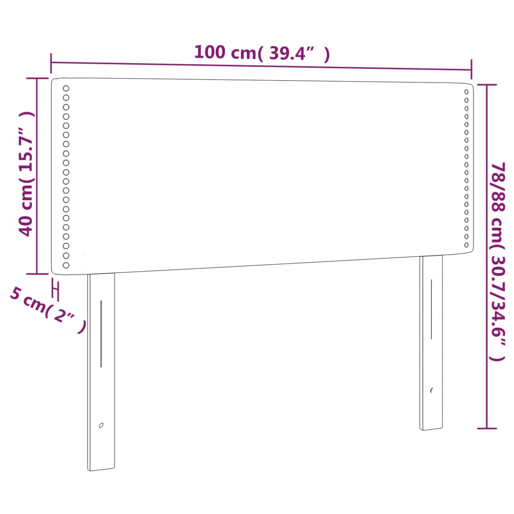 vidaXL Hoofdbord 100x5x78/88 cm fluweel donkergrijs