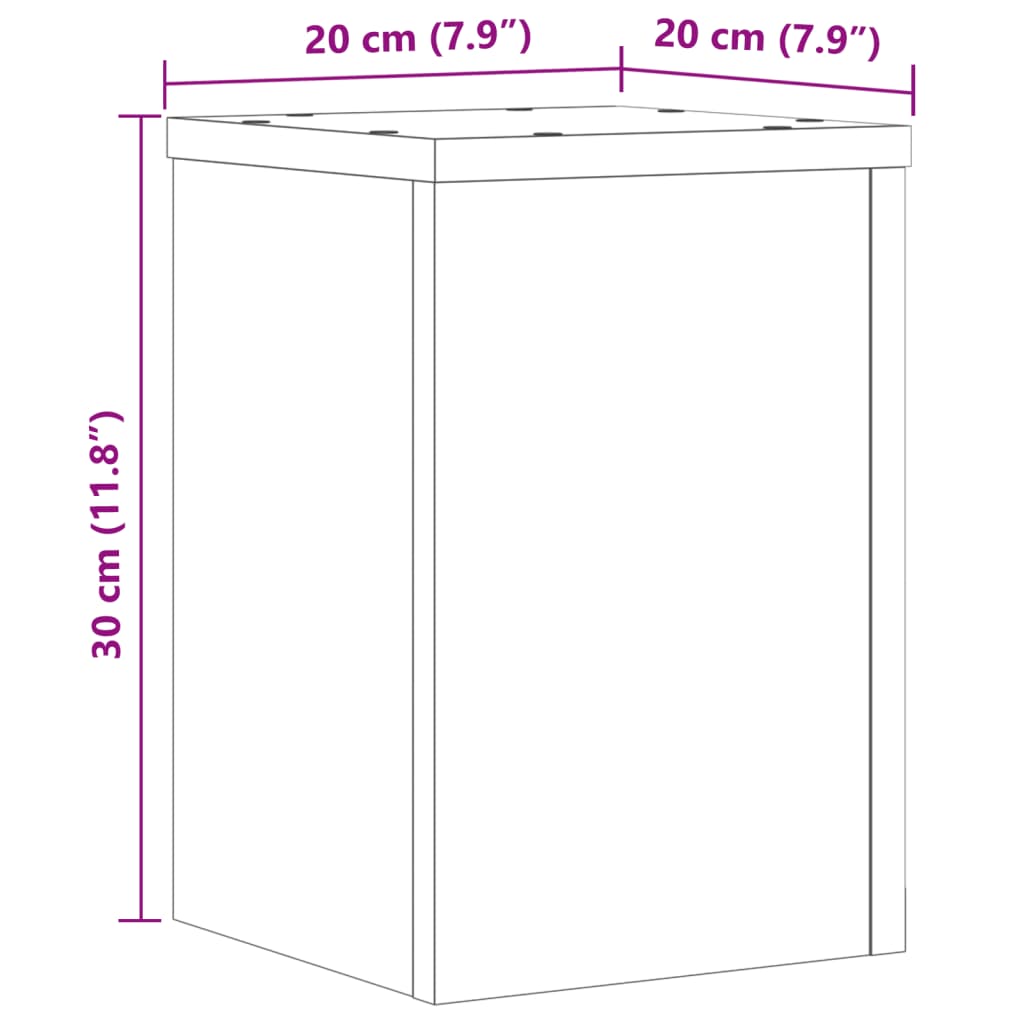 vidaXL Plantenstandaards 2 st 20x20x30 cm bewerkt hout wit