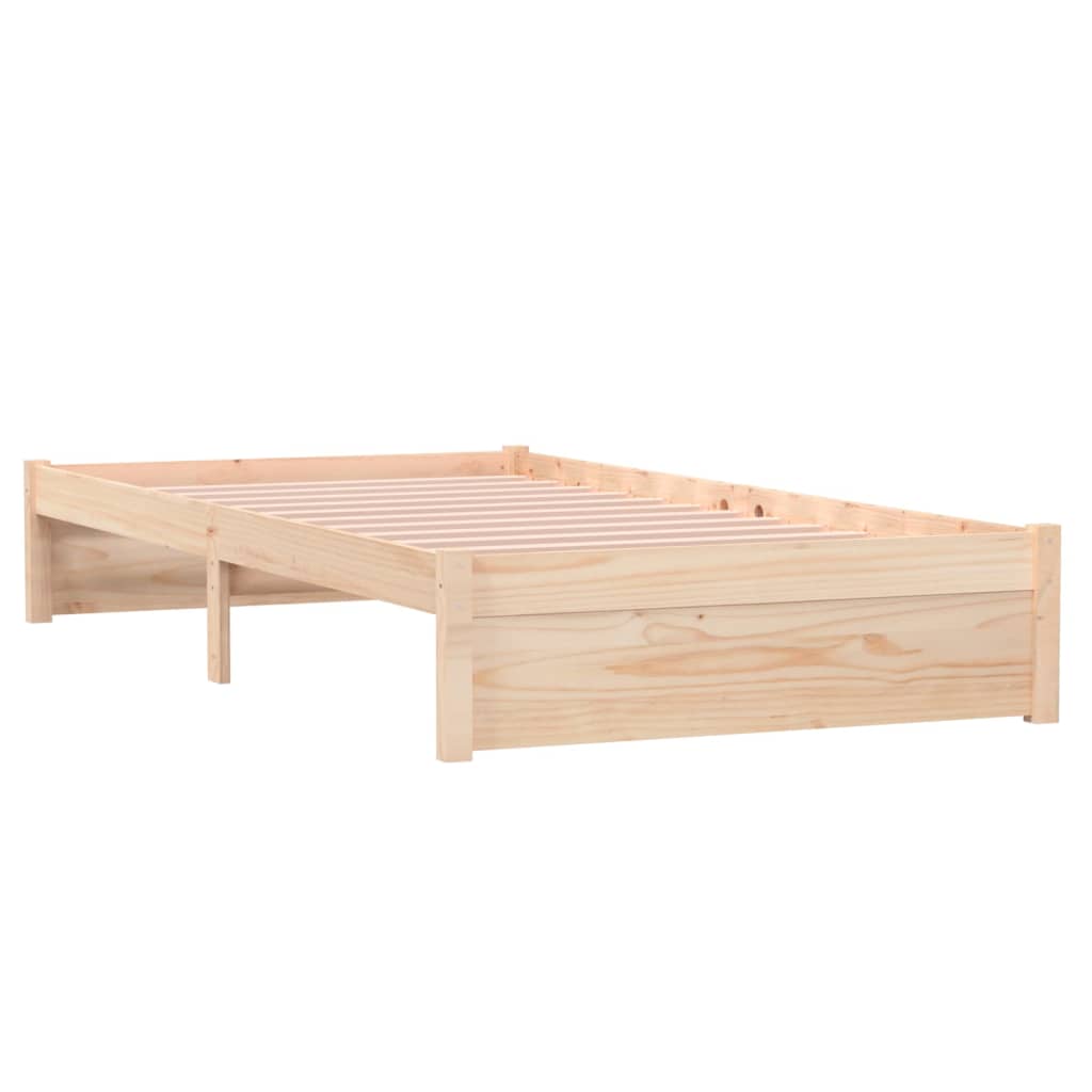 vidaXL Bedframe massief hout wit 100x200 cm