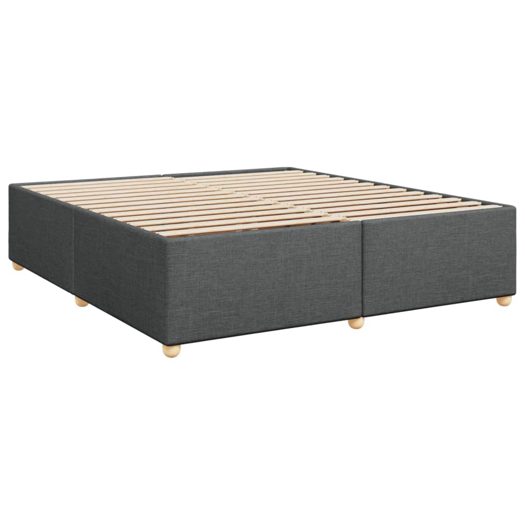 vidaXL Boxspring met matras stof donkergrijs 200x200 cm