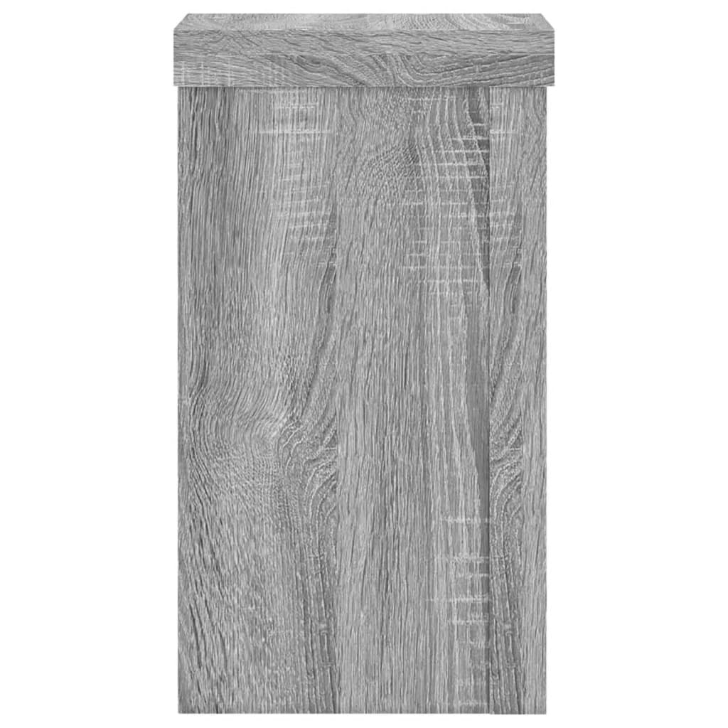 vidaXL Plantenstandaards 2 st 10x10x18 cm bewerkt hout grijs sonoma