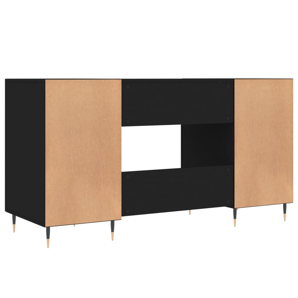 vidaXL Bureau 140x50x75 cm bewerkt hout zwart