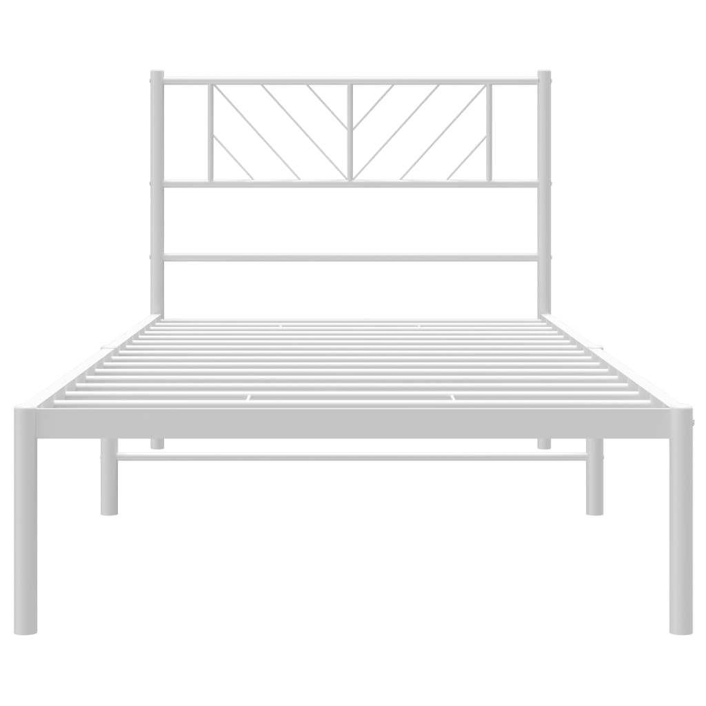 vidaXL Bedframe met hoofdbord metaal wit 80x200 cm