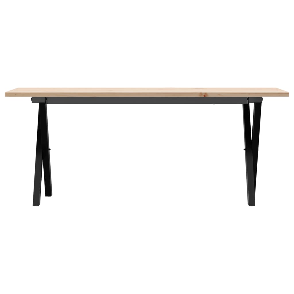 vidaXL Salontafel X-frame 110x40x45 cm massief grenenhout en gietijzer