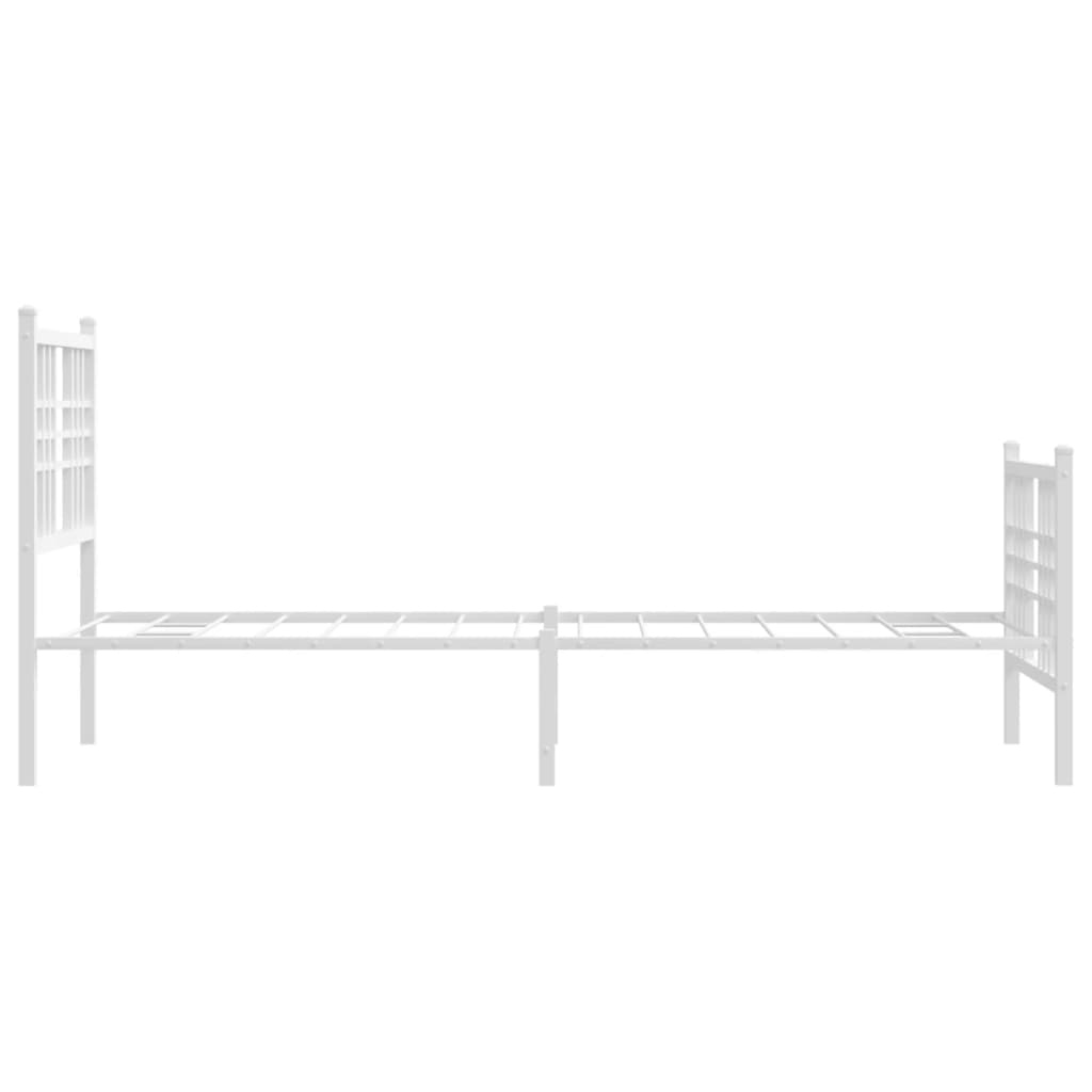 vidaXL Bedframe met hoofd- en voeteneinde metaal wit 80x200 cm