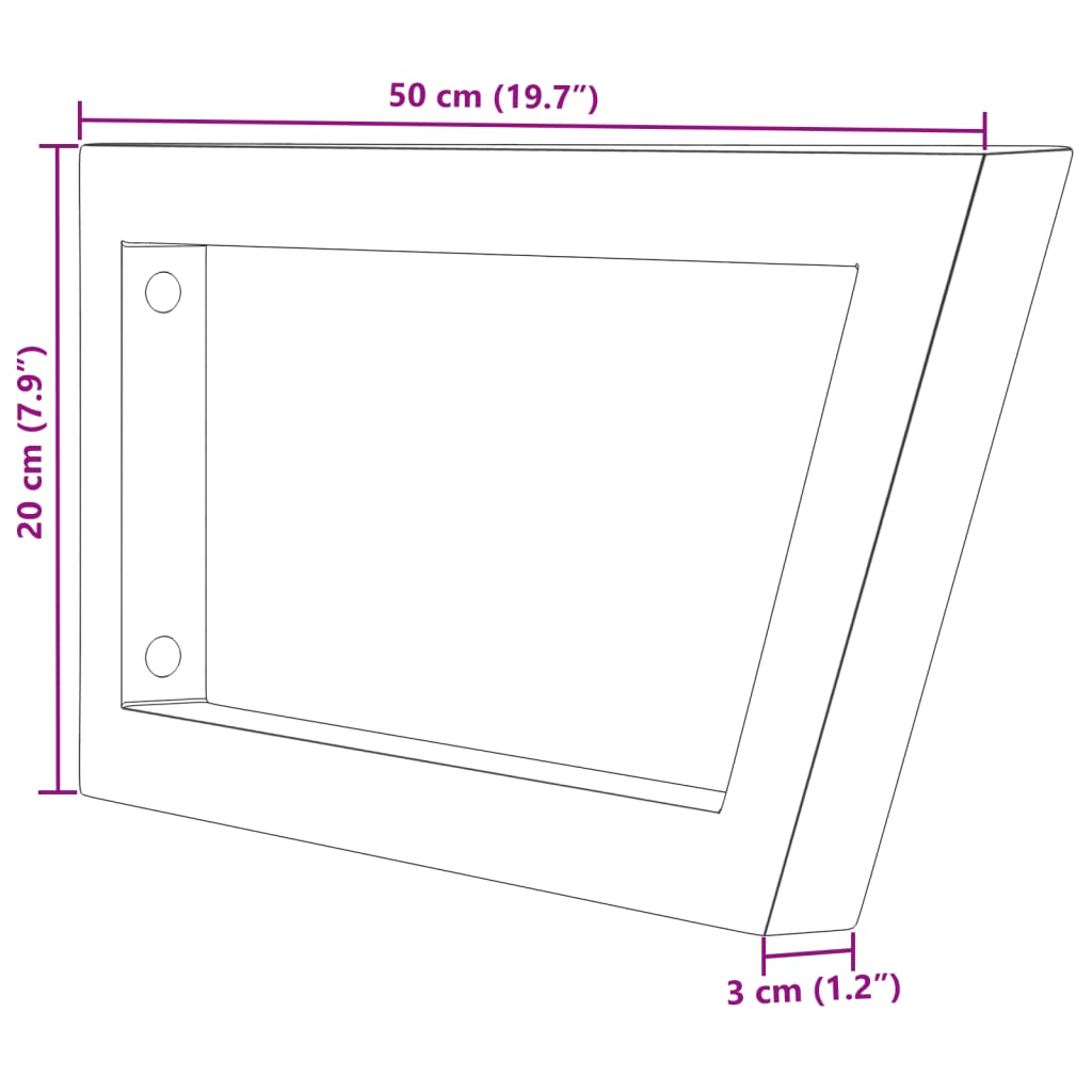 vidaXL Wandbeugels voor wasbak 2 st trapezium staal wit