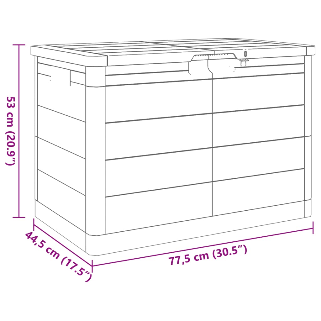 vidaXL Kussenbox 77,5x44,5x53 cm polypropeen antracietkleurig