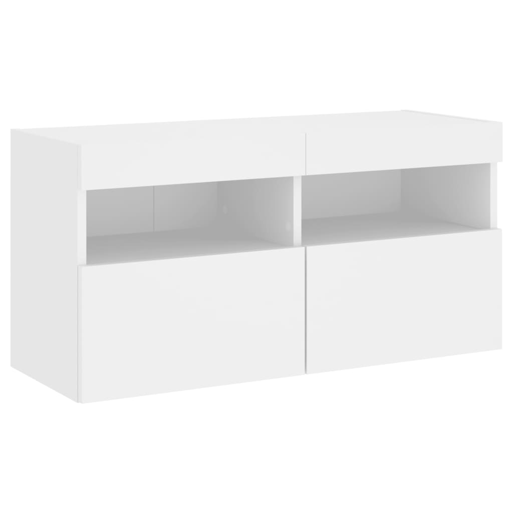 vidaXL Tv-wandmeubel met LED-verlichting 80x30x40 cm wit