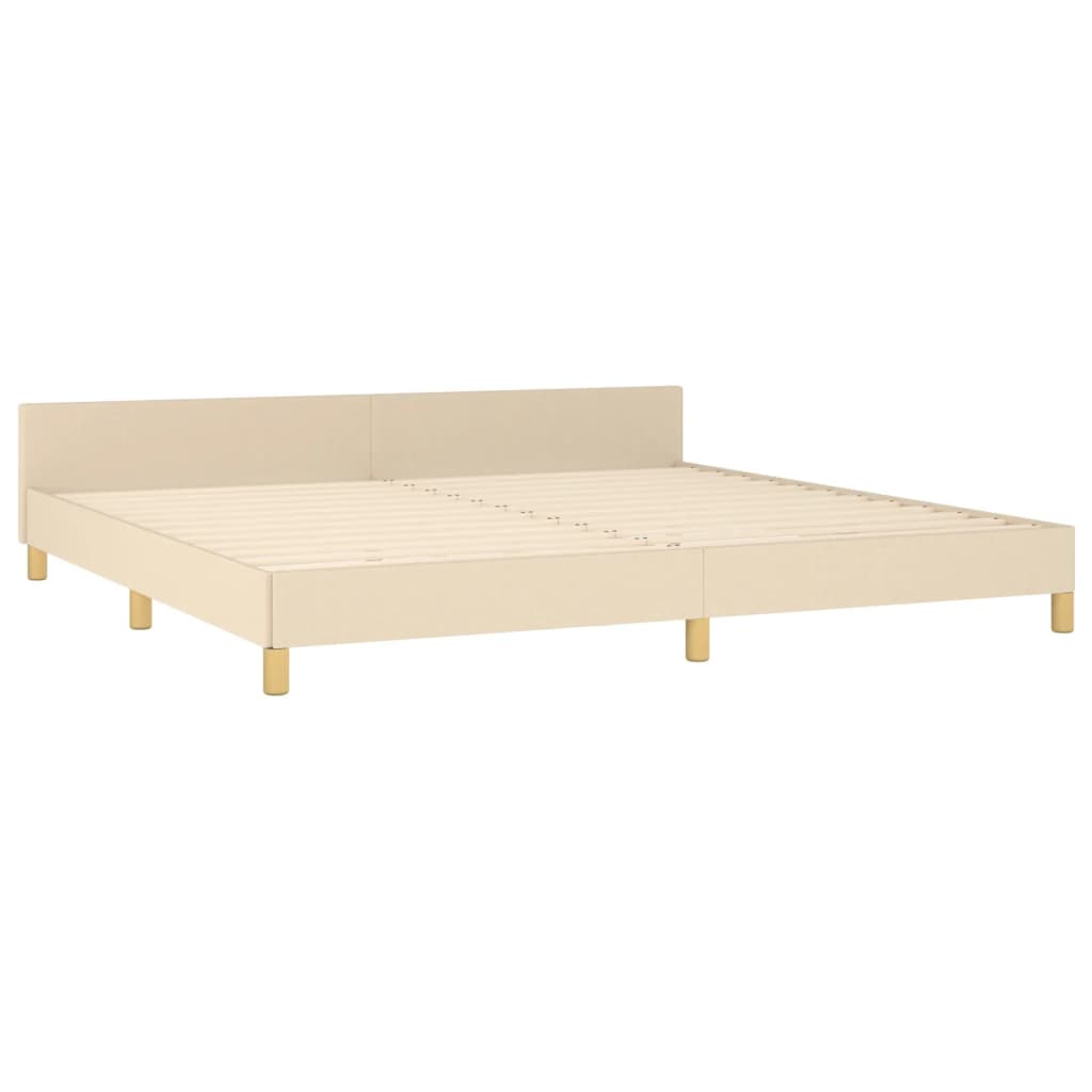 vidaXL Bedframe zonder matras stof crèmekleurig 200x200 cm