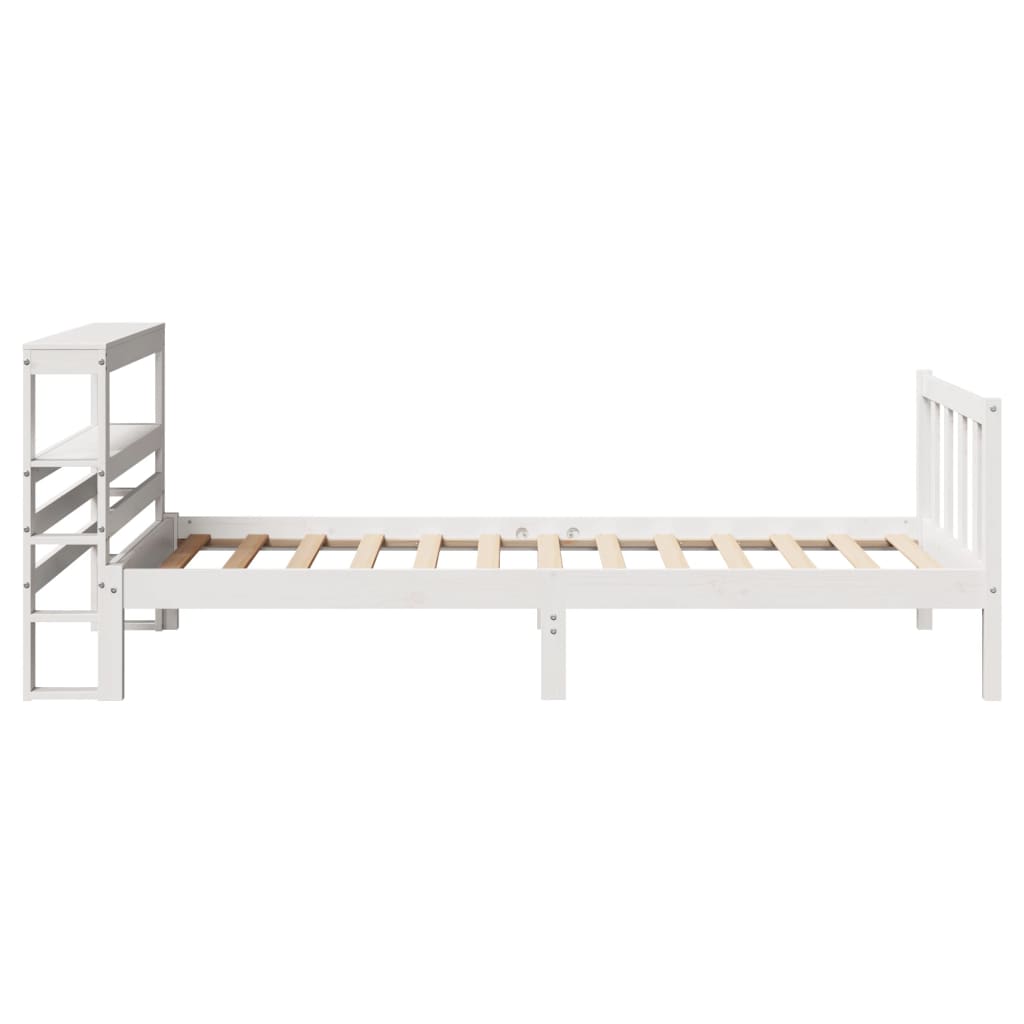 vidaXL Bedframe zonder matras massief grenenhout wit 140x200 cm