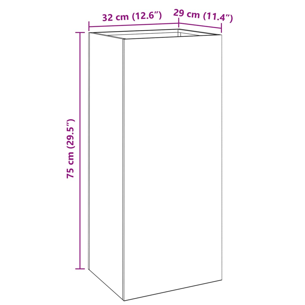 vidaXL Plantenbak 32x29x75 cm koudgewalst staal antracietkleurig