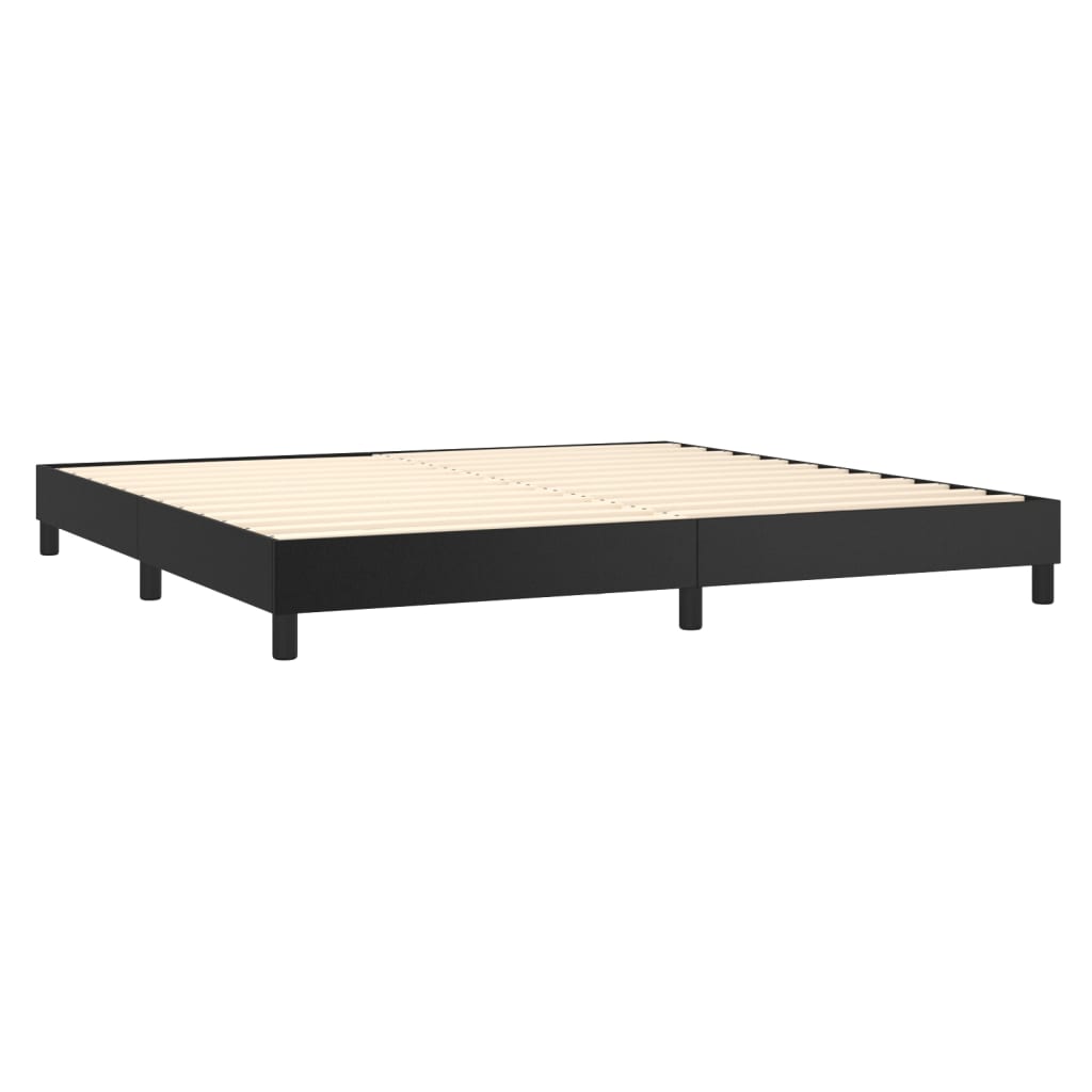 vidaXL Boxspring met matras kunstleer zwart 200x200 cm