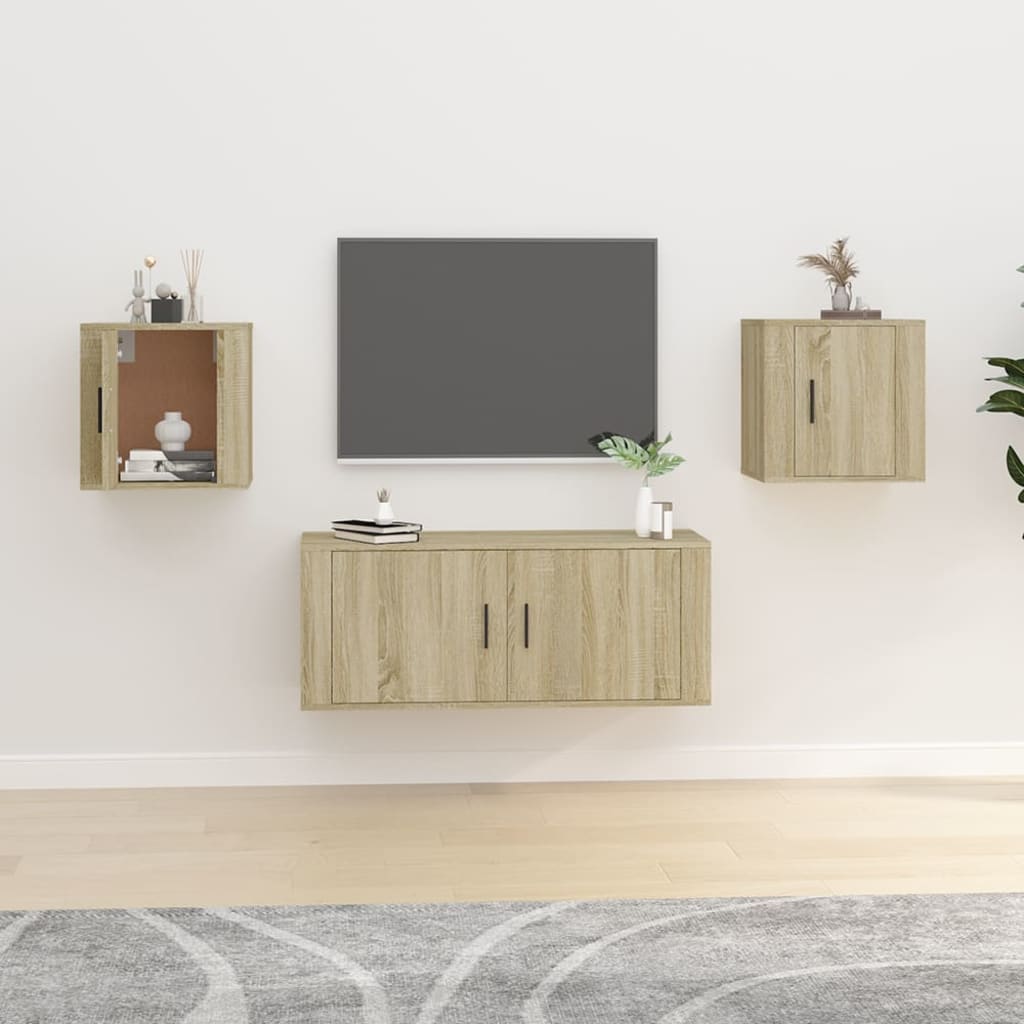 vidaXL Tv-wandmeubels 2 st 40x34,5x40 cm sonoma eikenkleurig