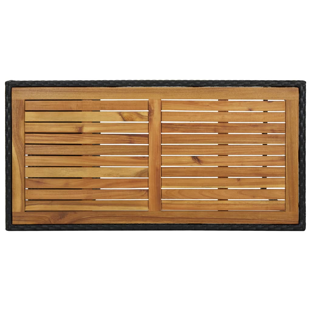 vidaXL Bartafel met opbergrek 120x60x110 cm poly rattan zwart