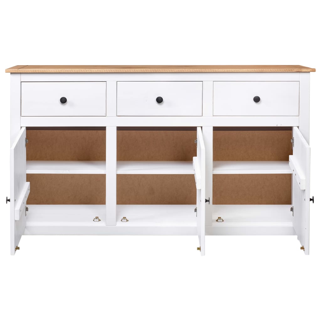 vidaXL Dressoir Panama Range 135x40x80 cm massief grenenhout wit