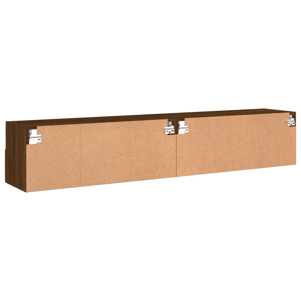 vidaXL Tv-wandmeubels 2 st 80x30x30 cm bewerkt hout bruin eikenkleur