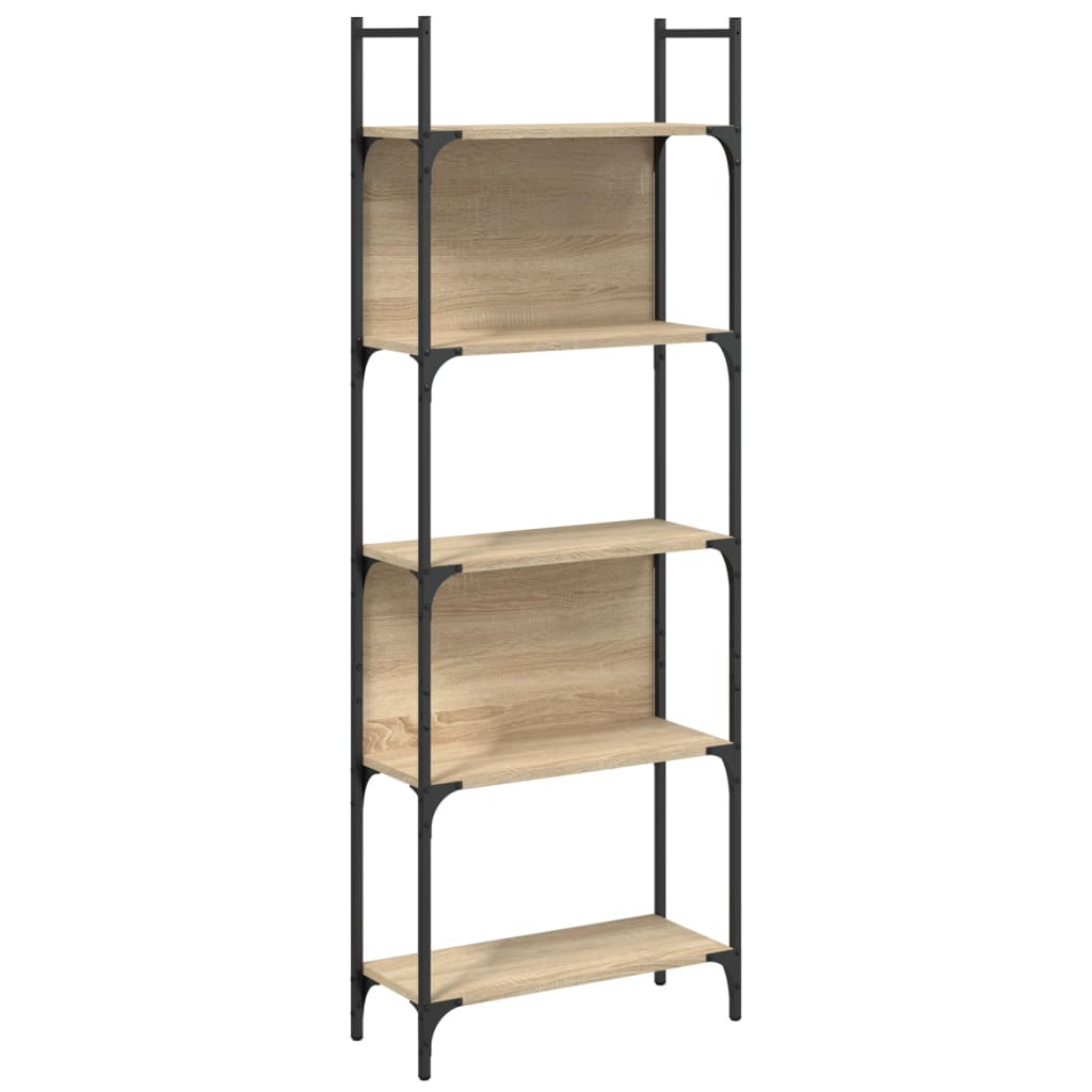 vidaXL Boekenkast 5-laags 60,5x24x166,5 cm bewerkt hout sonoma eiken