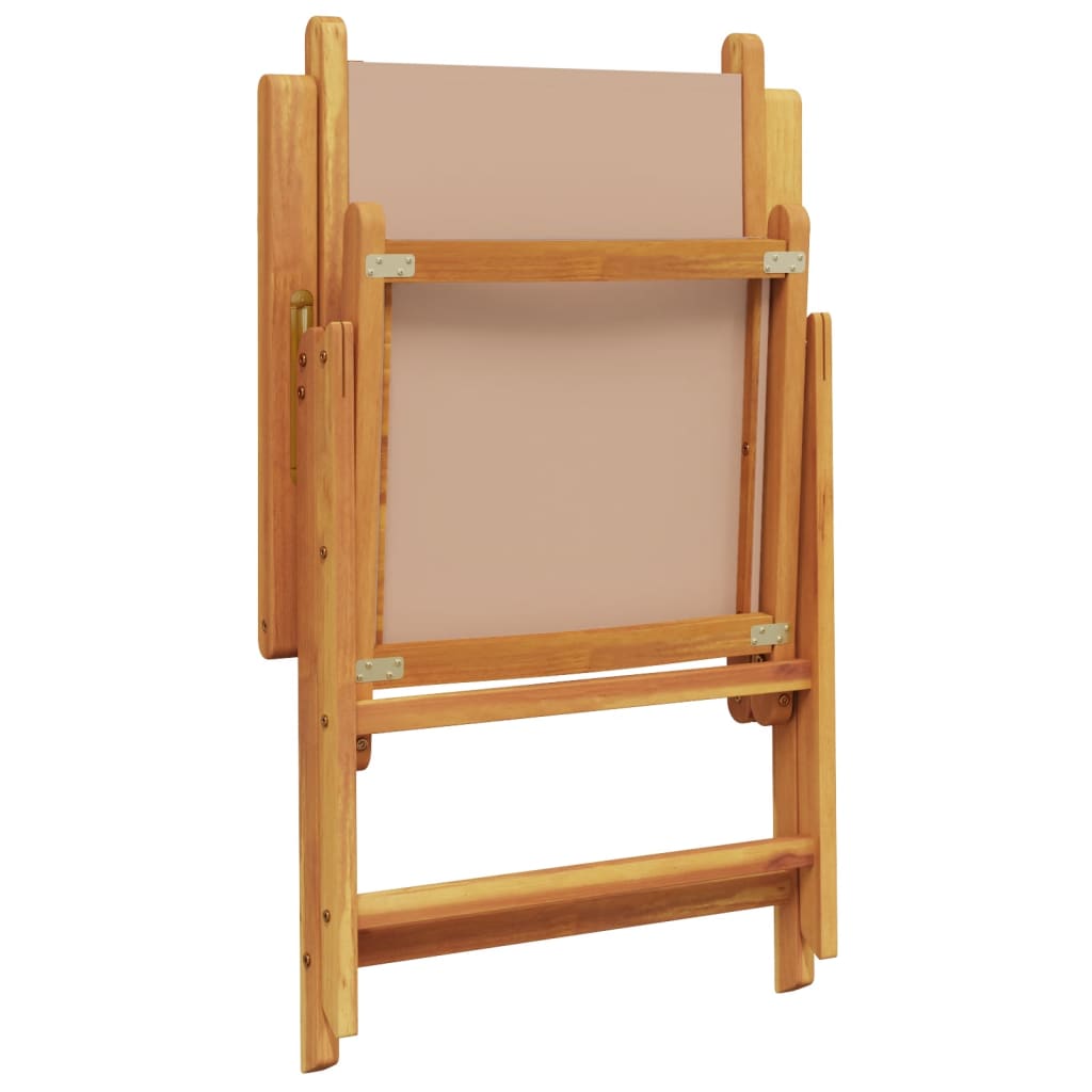 vidaXL Tuinstoelen 2 st massief acaciahout en stof taupe