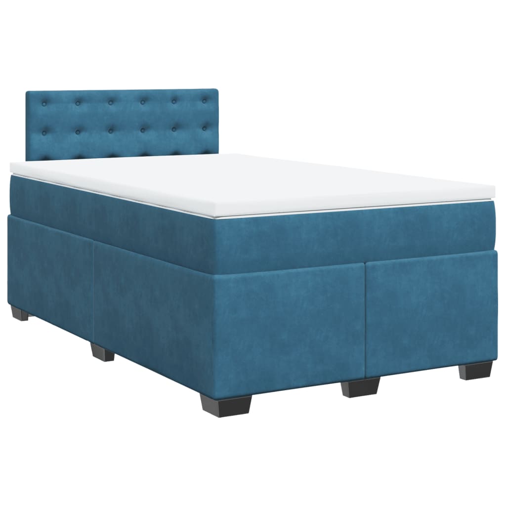 vidaXL Boxspring met matras fluweel blauw 120x190 cm