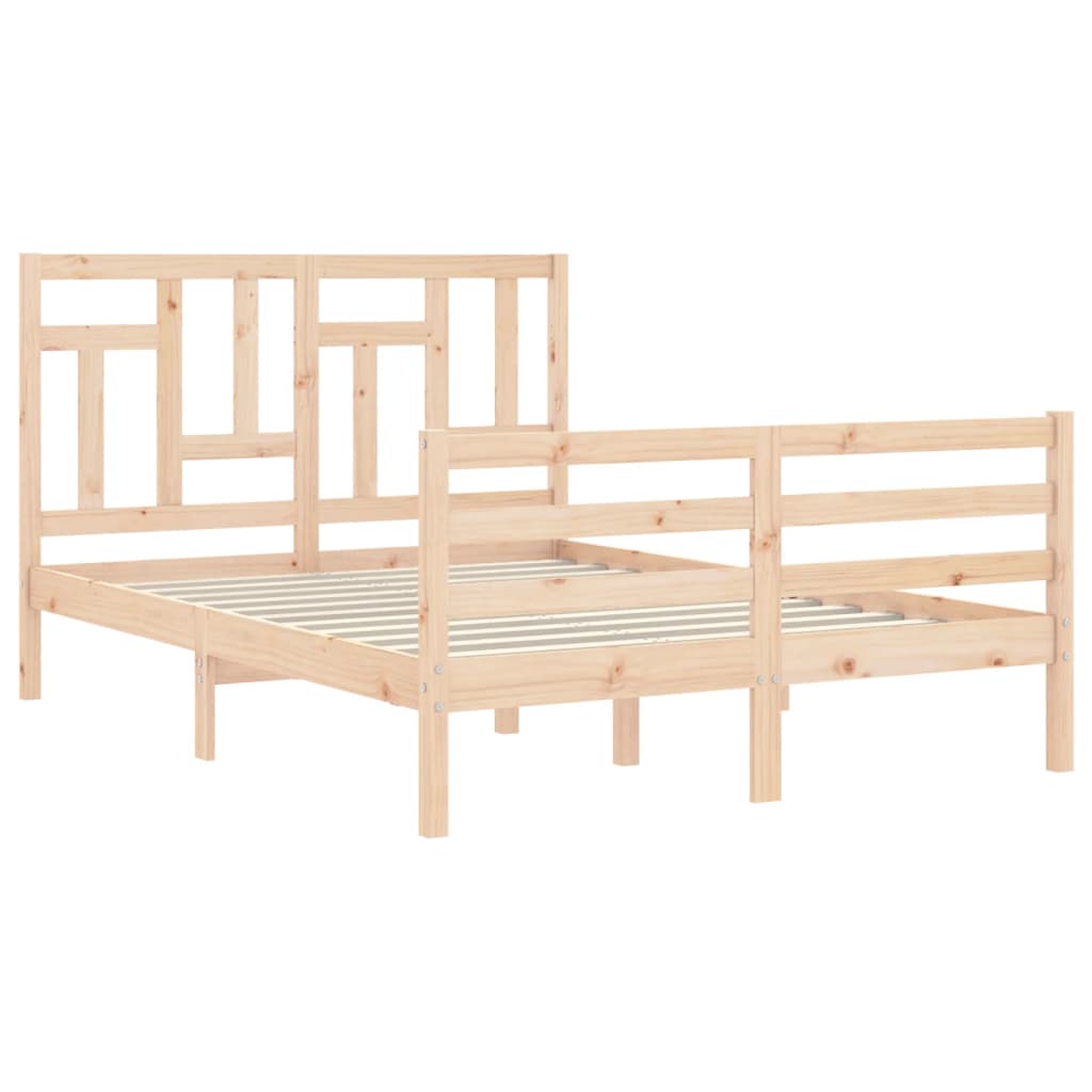 vidaXL Bedframe met hoofdbord massief hout 120x200 cm