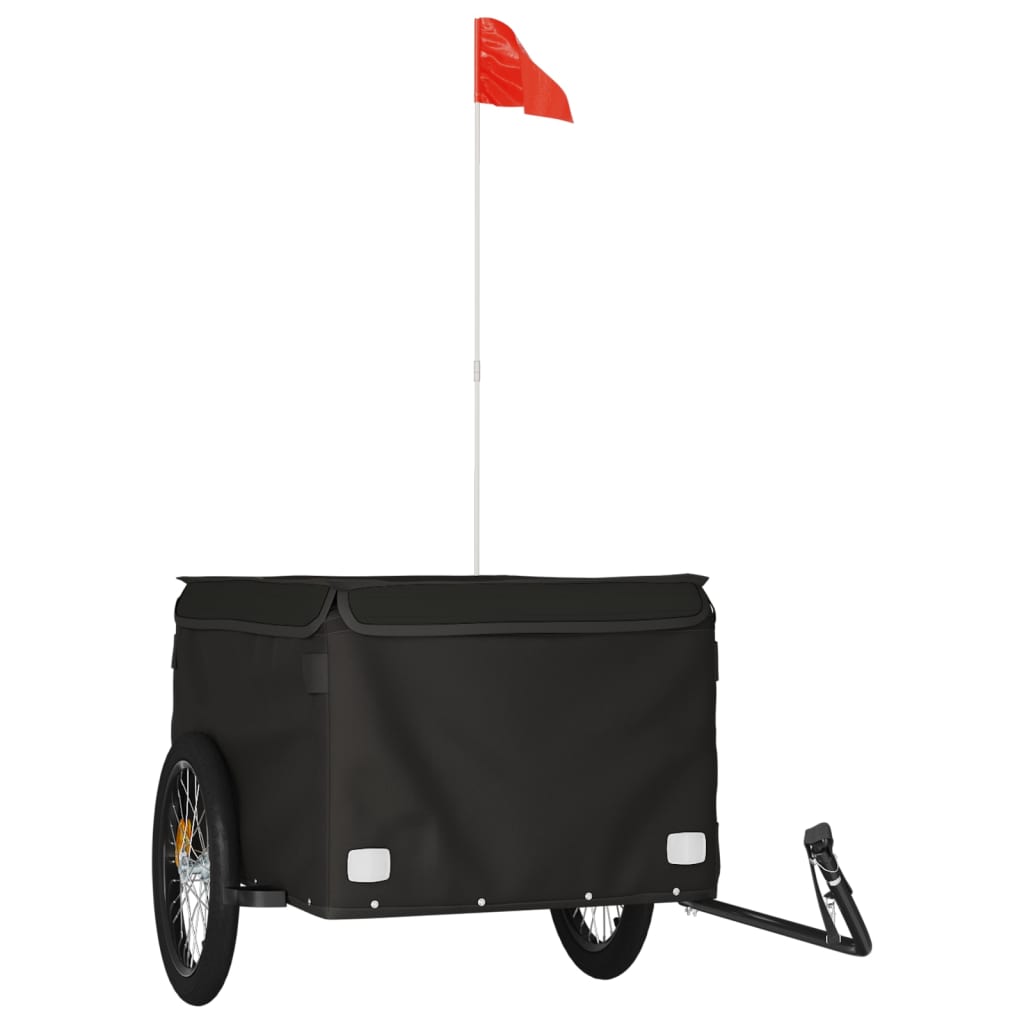 vidaXL Fietstrailer 45 kg ijzer zwart