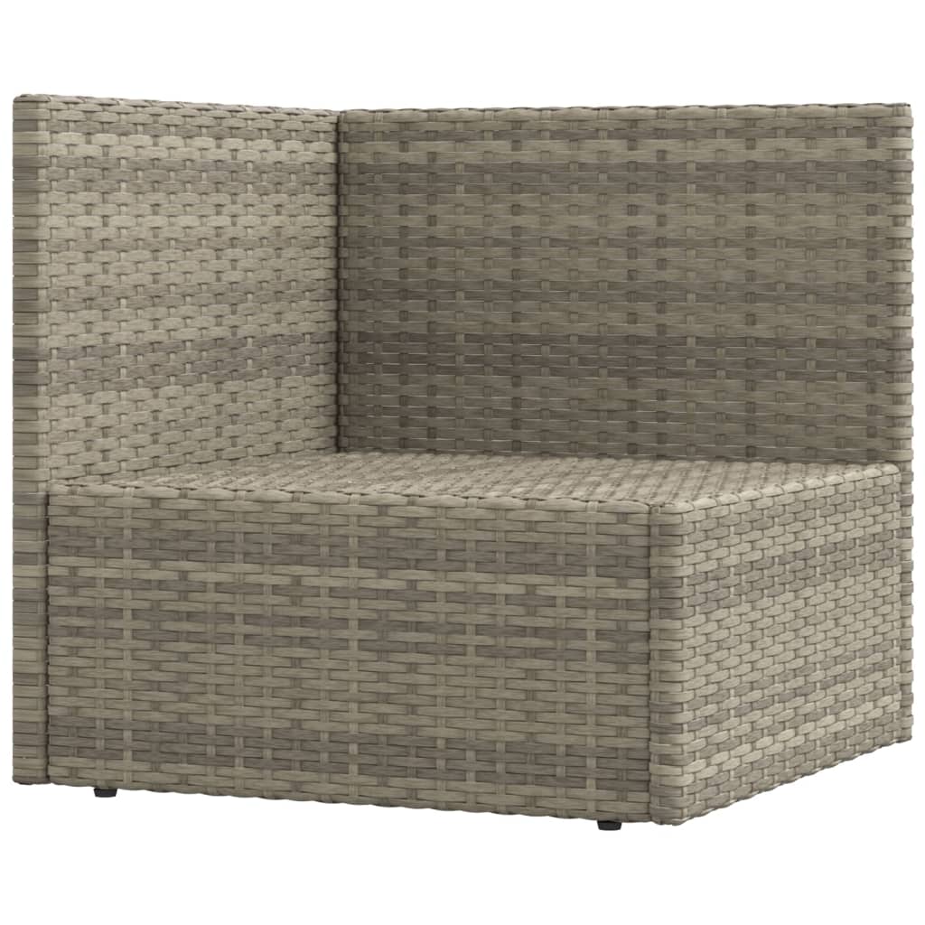 vidaXL 6-delige Loungeset met kussens poly rattan grijs