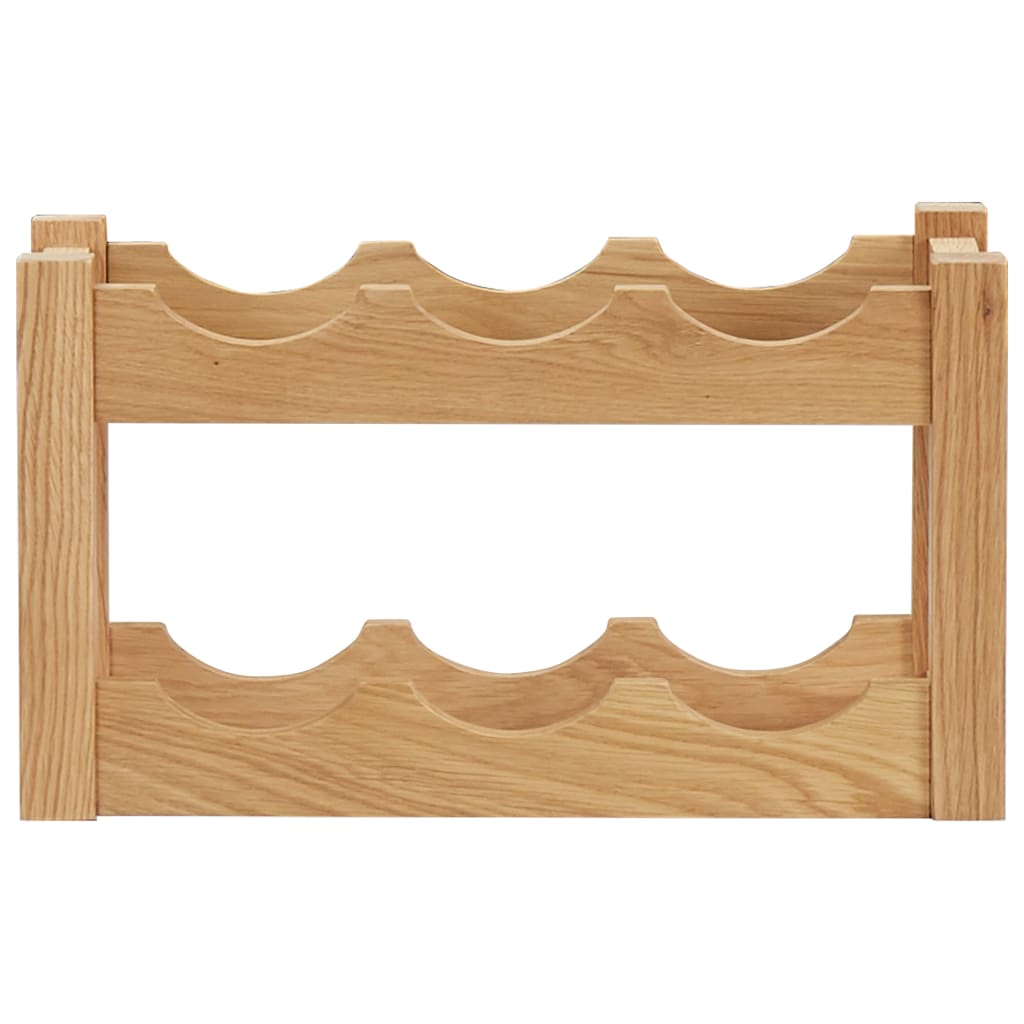 vidaXL Wijnrek voor 6 flessen 37x21x21 cm massief eikenhout