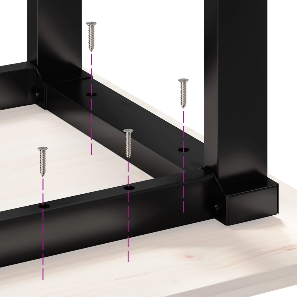 vidaXL Eettafel O-frame 70x70x75 cm massief grenenhout en gietijzer