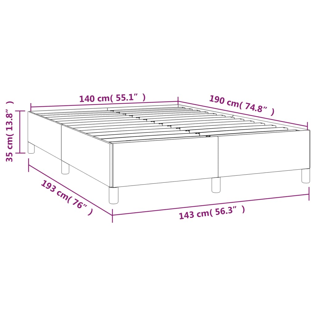 vidaXL Bedframe zonder matras stof zwart 140x190 cm