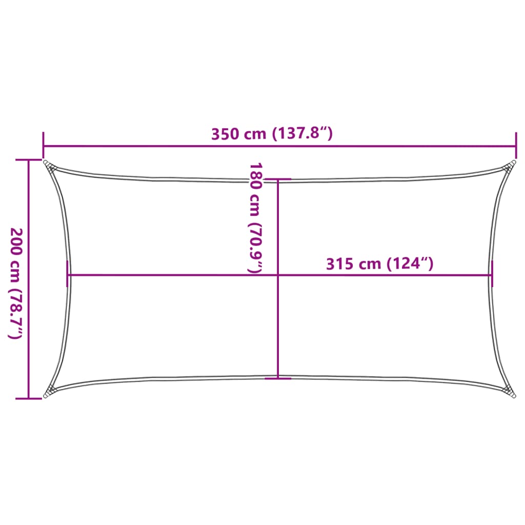 vidaXL Zonnezeil 160 g/m² rechthoekig 2x3,5 m HDPE zandkleurig