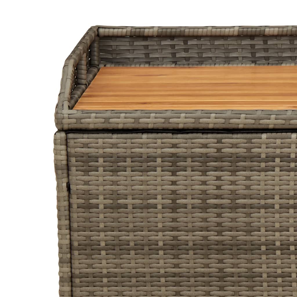 vidaXL Opbergbank 100x50x52 cm poly rattan en acaciahout grijs