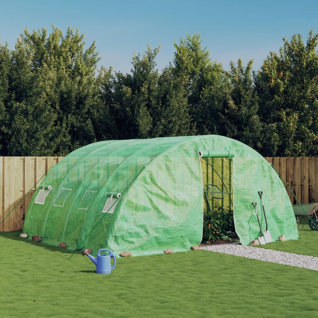 vidaXL Tuinkas met stalen frame 20 m² 5x4x2,3 m groen