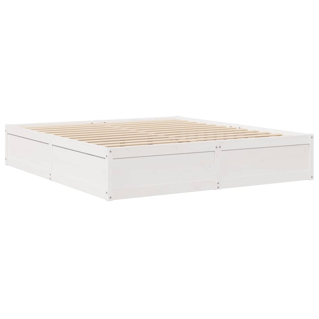 vidaXL Bedframe zonder matras massief grenenhout wit 200x200 cm