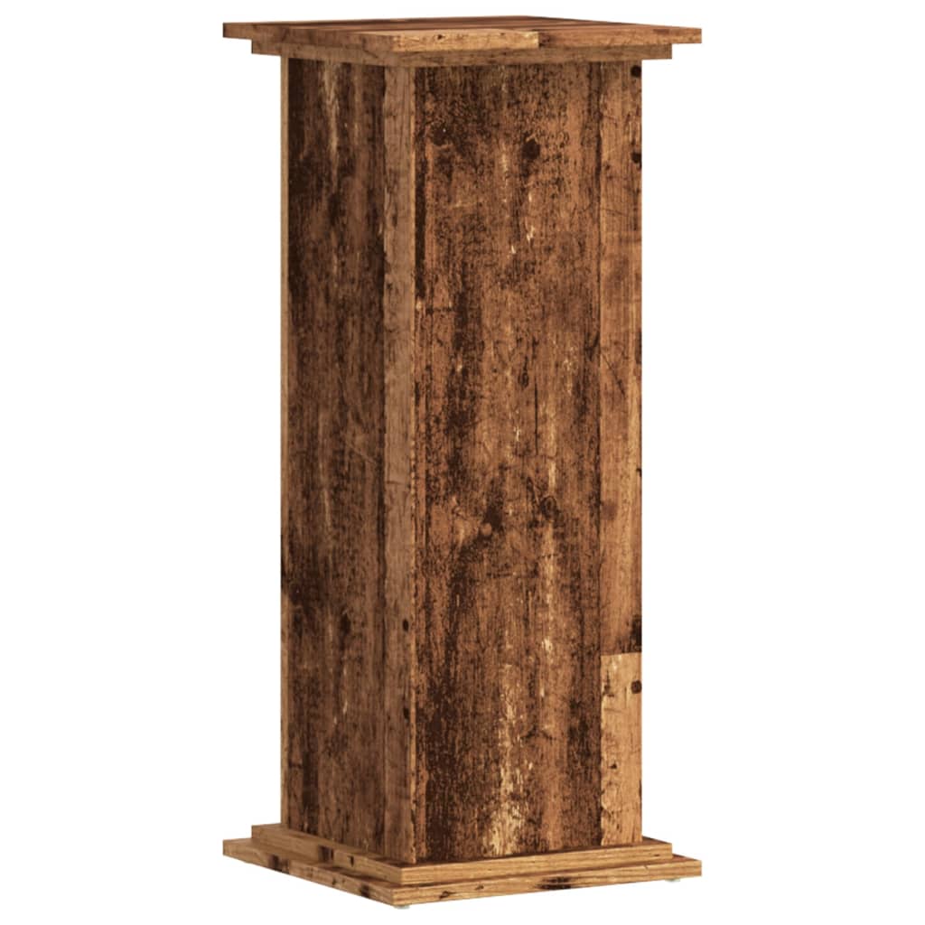 vidaXL Plantenstandaard 33x33x80 cm bewerkt hout oud houtkleurig