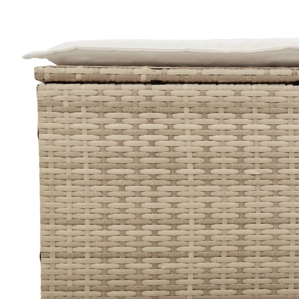 vidaXL 3-delige Loungeset met kussens poly rattan beige