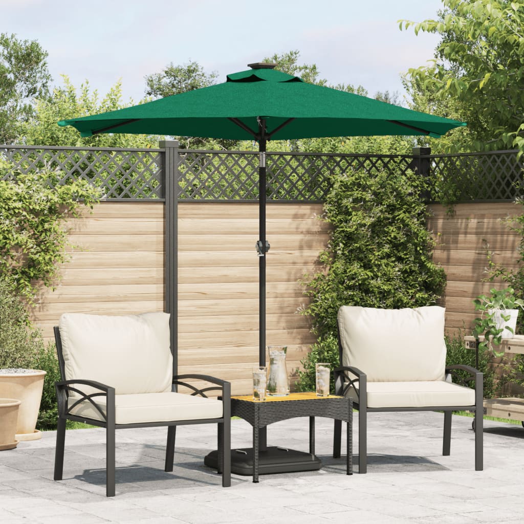 vidaXL Parasol met stalen paal 225x225x212 cm groen