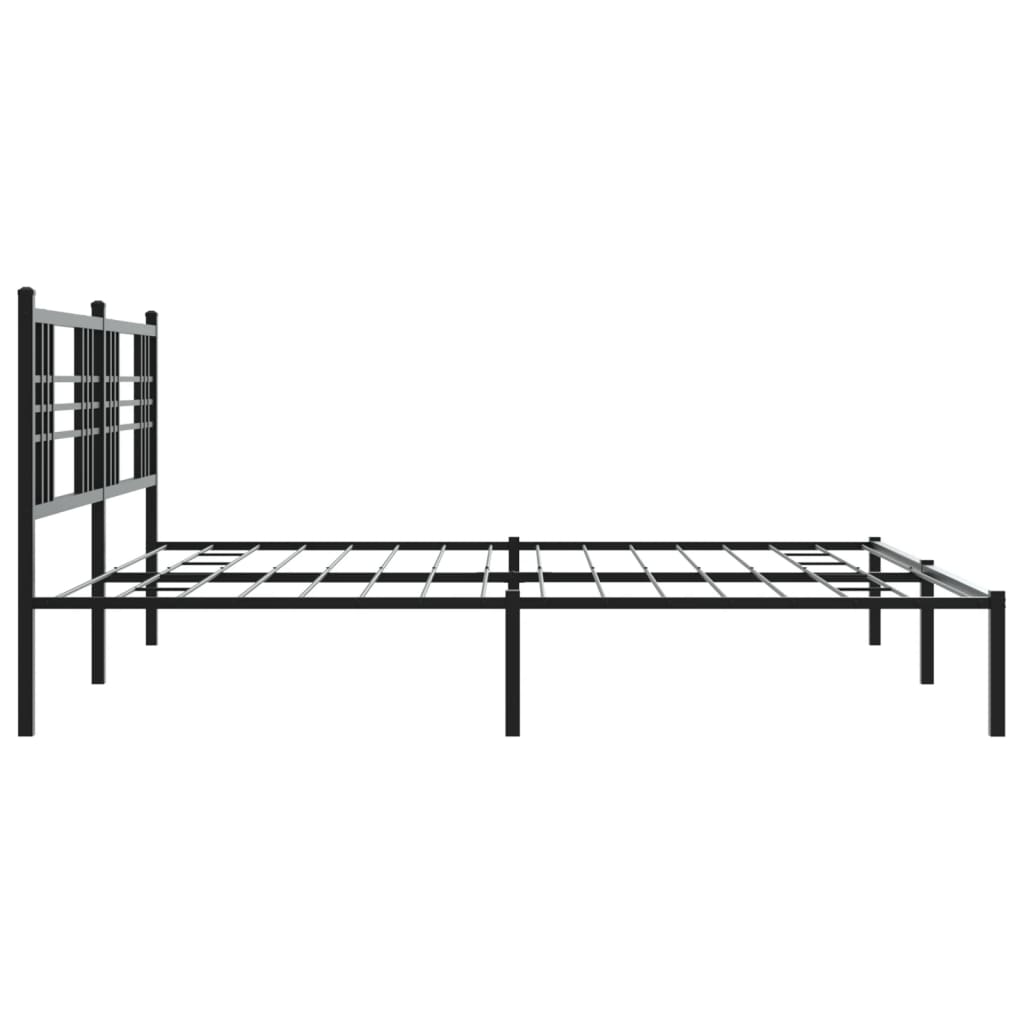 vidaXL Bedframe met hoofdbord metaal zwart 193x203 cm