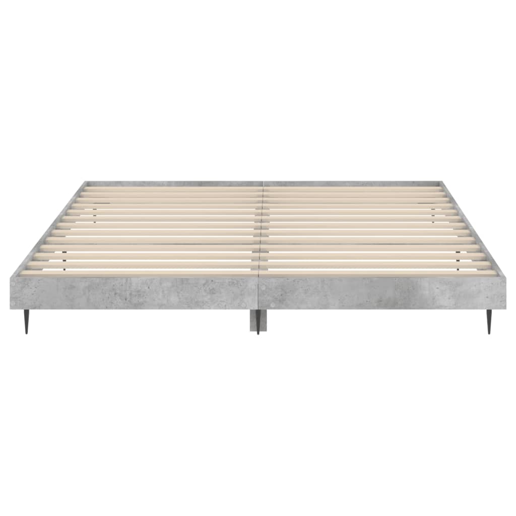 vidaXL Bedframe bewerkt hout betongrijs 180x200 cm