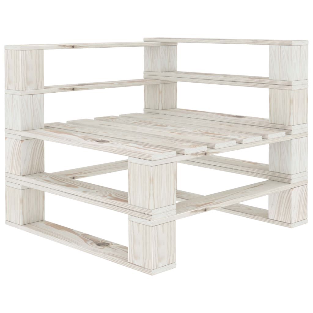 vidaXL 6-delige Loungeset pallet hout wit