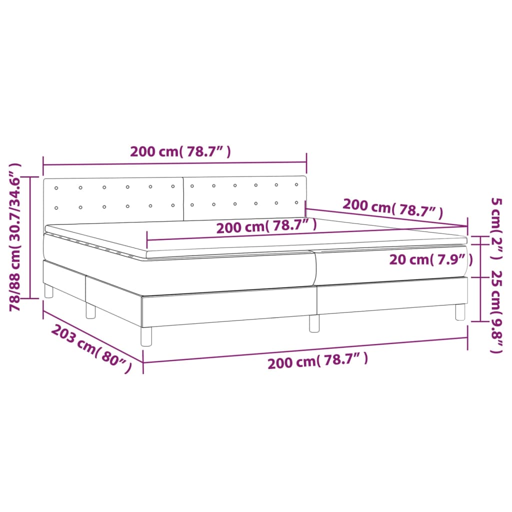 vidaXL Boxspring met matras kunstleer wit 200x200 cm