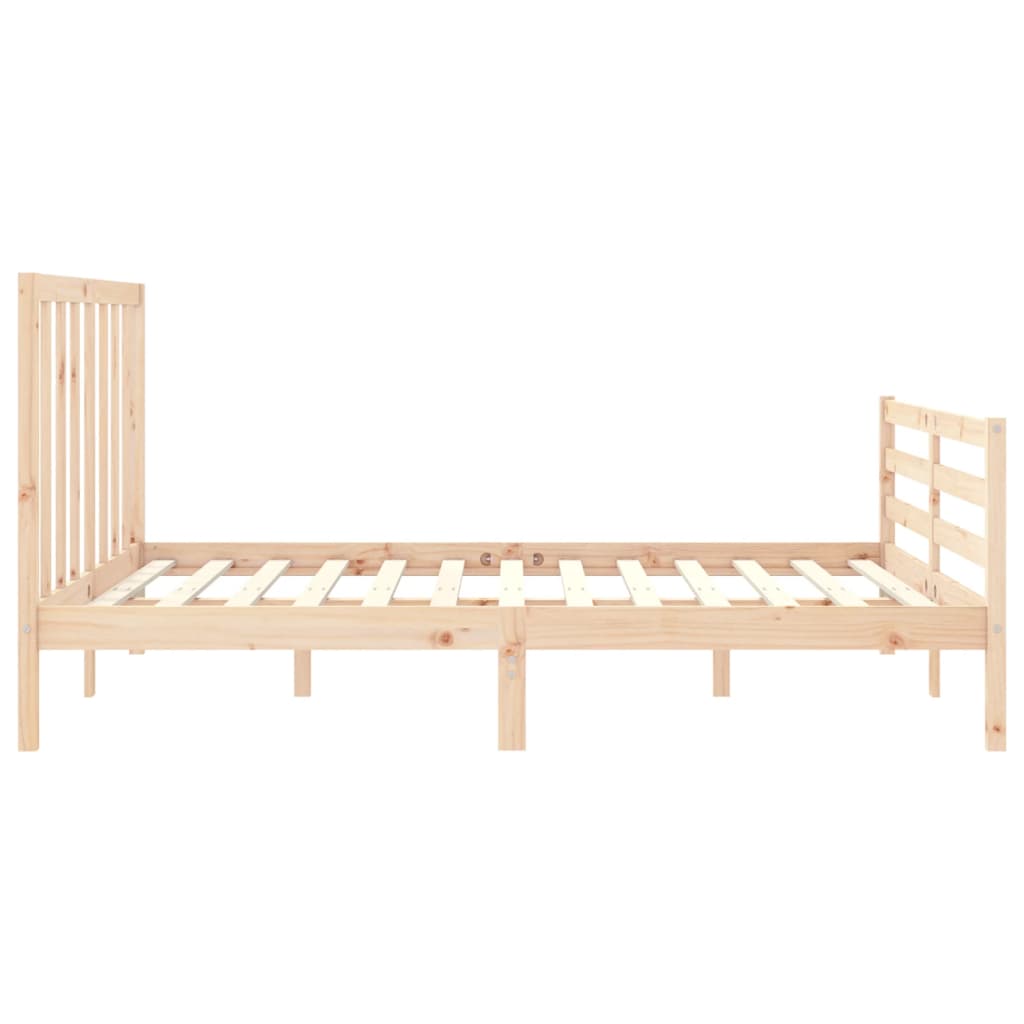 vidaXL Bedframe met hoofdbord massief hout