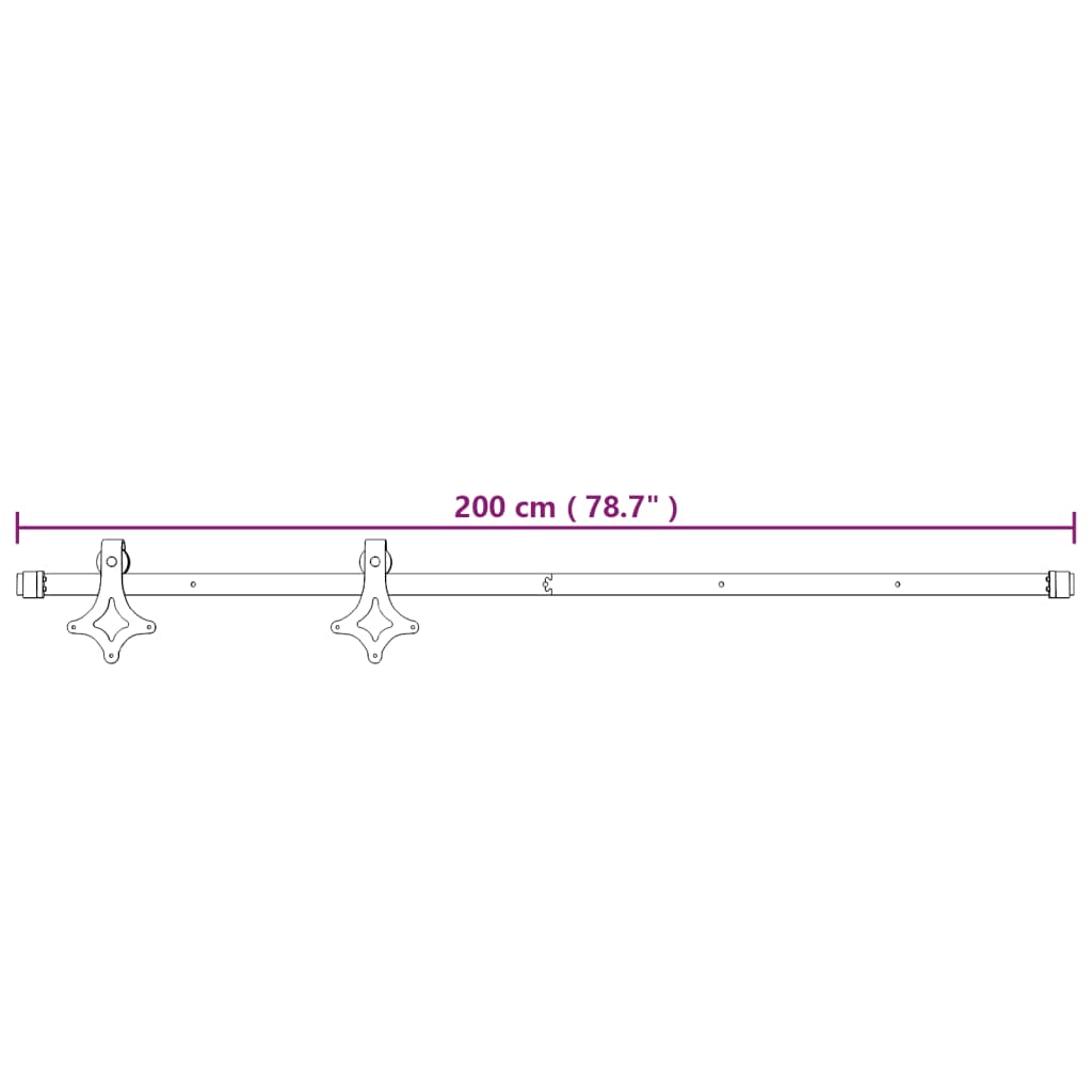 vidaXL Schuifdeur met beslag 85x210 cm massief grenenhout