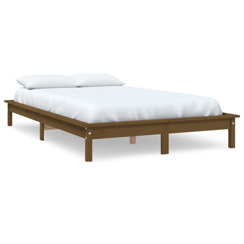 vidaXL Bedframe massief grenenhout honingbruin 140x200 cm