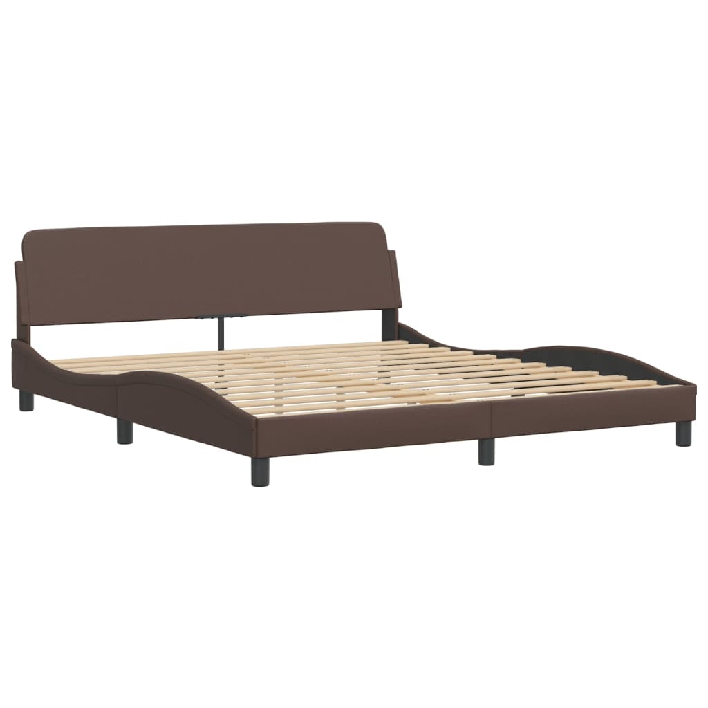 vidaXL Bed met matras kunstleer bruin 180x200 cm