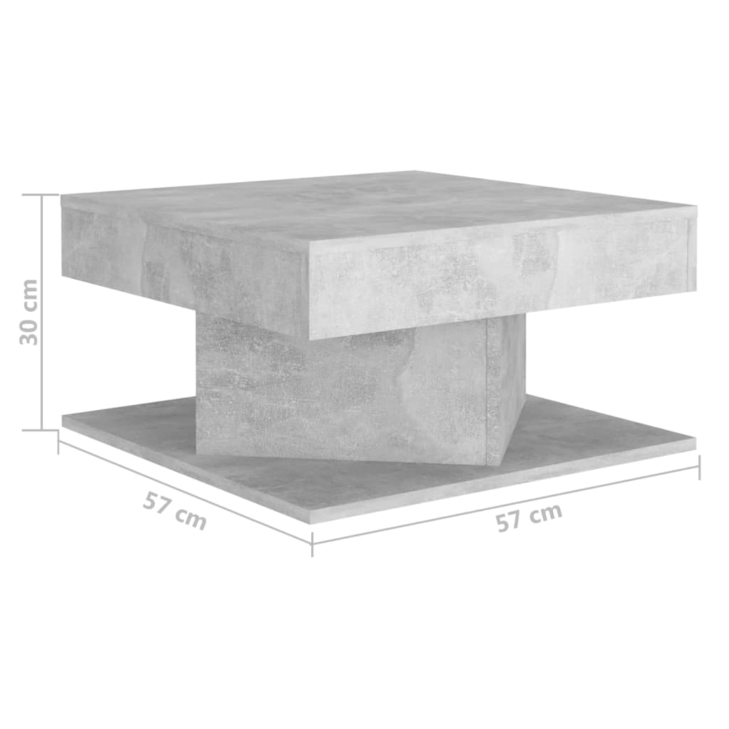 vidaXL Salontafel 57x57x30 cm bewerkt hout betongrijs