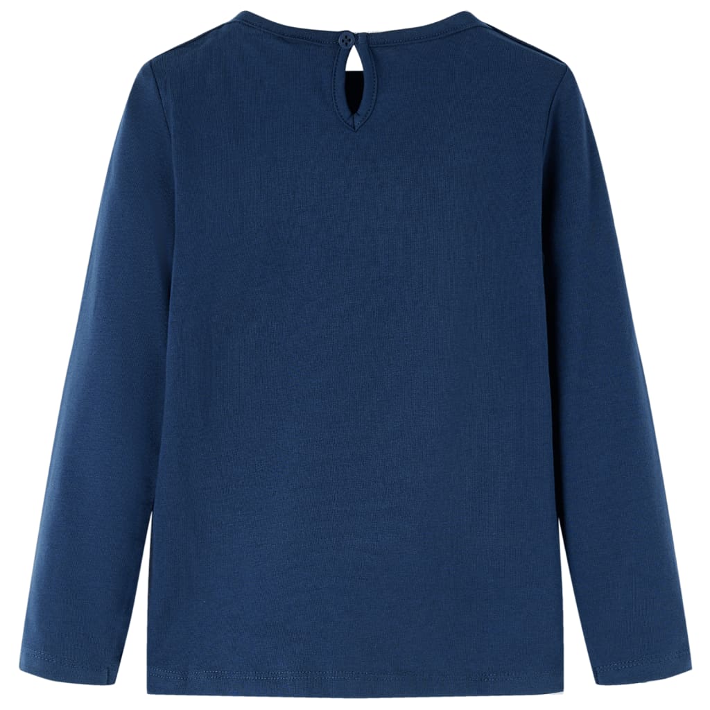 Kindershirt met lange mouwen 104 marineblauw