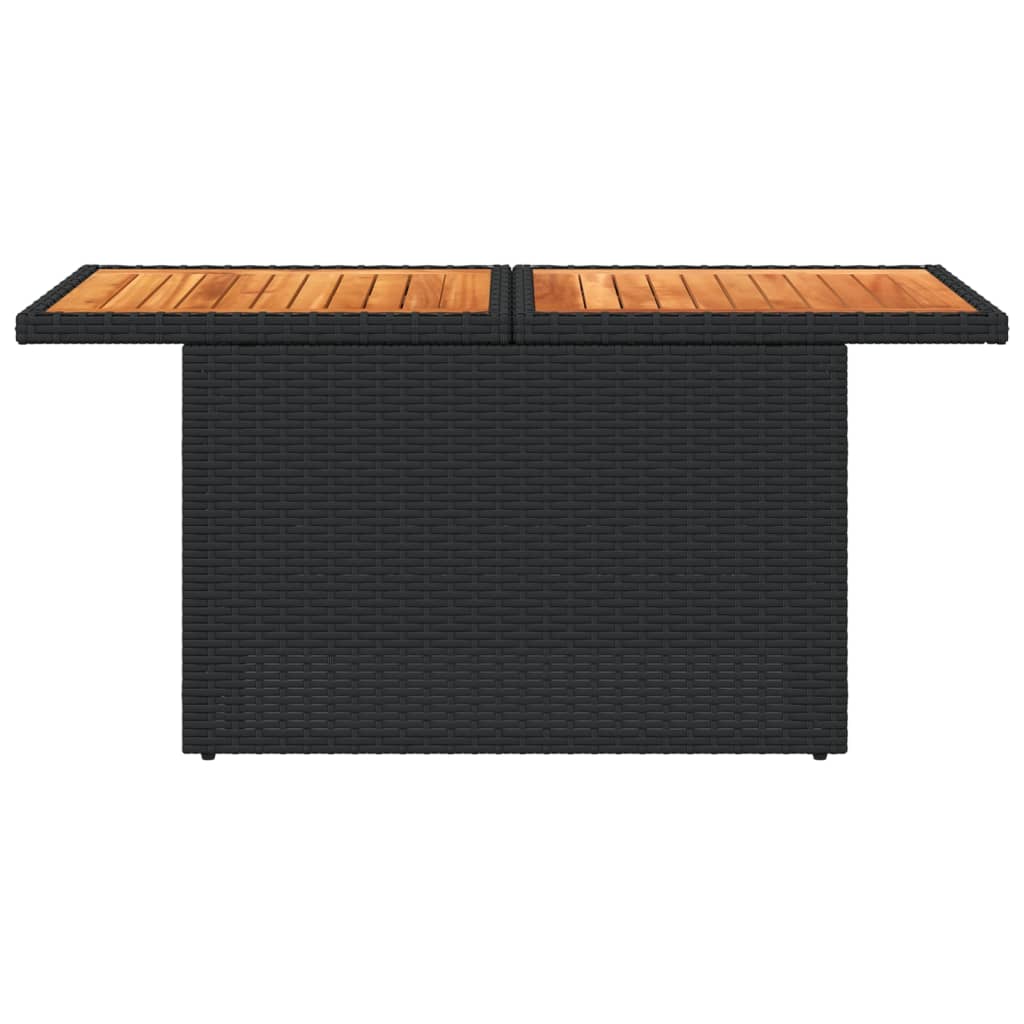 vidaXL Tuintafel 100x55x73 cm poly rattan en acaciahout zwart