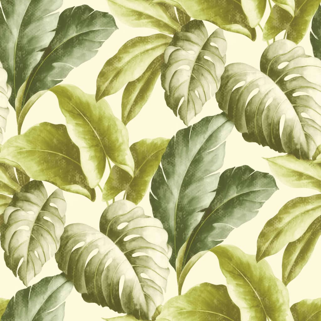 Maand Tirannie Uitrusten DUTCH WALLCOVERINGS Behang tropische bladeren groen en wit kopen? |  vidaXL.nl