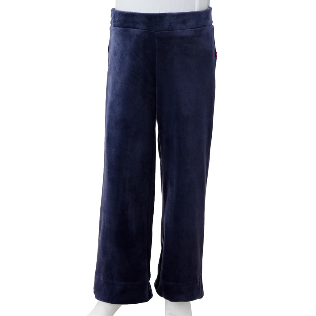 Kinderbroek fluweel 128 donkerblauw